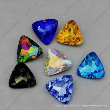 Pierres de bijoux en cristal en vrac Triangle 15mm Point Back Stones